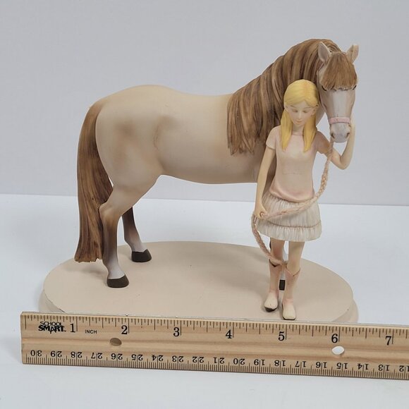 Horse Whispers Dreams Come True Figurine 4028502 Girl & Horse By Enesco 2012 - Picture 7 of 8
